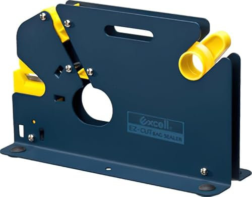 Excell ET-625K Bag Sealer EZ-CUT Series, 3 Inch Core Diameter, Tape Width 1/2 Inch; For Candy, Bread, Ground Meat Packaging and Others; Integrated Trimmer Blade; Metal Construction