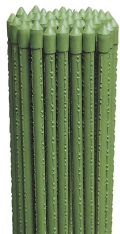 Virsus 10 Canne in Acciaio con Rivestimento in Plastica Verde, Lunghezza 90 cm, diametro 11 mm, Stecche Sostegno per piante Rampicanti, Ortaggi, Pomodori, per giardino, orto -8765F