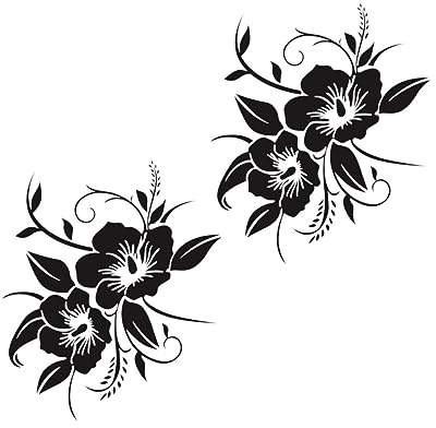 SOESFOUFU Auto Aufkleber Blumenmuster Reflektierend Wasserdicht Pvc Dekorative Sticker Für Auto Motorrad Suv Karosserie 7.4X7.1 Zoll