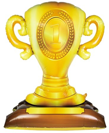 Koboko Stehen Trophäenballon, 104x85cm Riesen Pokal Folienballon Geburtstag, Golden Champion Luftballons Graduation Deko, Fussball Pokal Helium Ballon Gold Kindergeburtstag Deko, Trophy Balloon