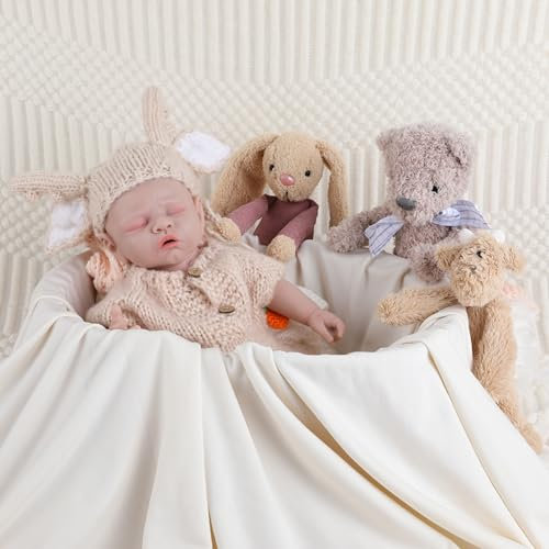 IVITA Full Body Silicone Reborn Baby Doll Newborn Baby Doll Open Mouth Girl (-14inch)