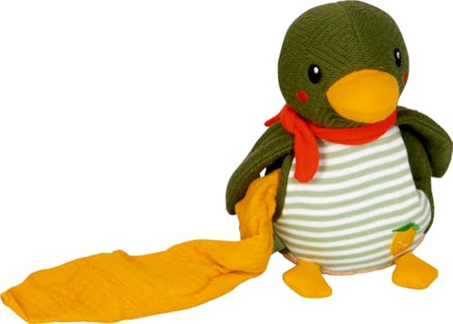 Kuscheltier mit Schnuffeltuch Ente, 12 x 18 cm, Schnuffeltuch 25 x 25 cm, 100% Baumwolle, 100% recyceltes Polyester-Füllung