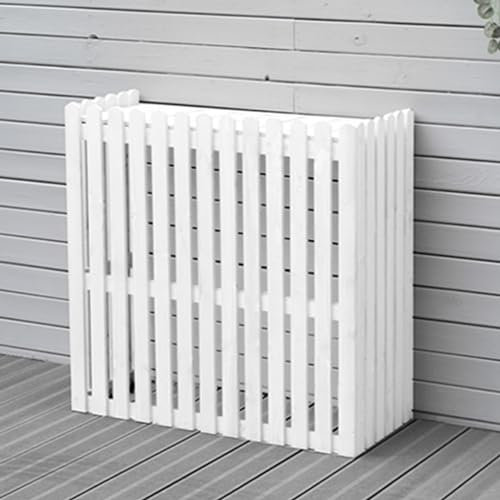 Panneaux de clôture en bois pour climatiseur de jardin avec ventilation et étagère de rangement