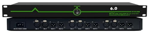 KHZKHC Rückkopplungsunterdrücker, 6-In-6-Out-Mikrofon-Anti-Heul-Feedback-Frequenzschieber, Anti-Heul-Audioprozessor, Für Performance-Bühnenkonferenz-Ktv-Mikrofon