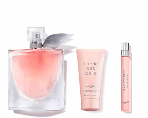 Lancôme, La Vie Est Belle Fragrance Gift Set, Iconic Floral Scent & Body Care, Infused with Iris, Patchouli, & Vanilla, Featuring EDP 100ml & 10ml & Body Lotion 50ml