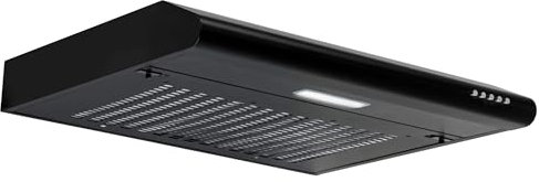 Baridi 60cm Visor Cooker Hood Kitchen Extractor Fan for Undercabinets, Wall Mounting, Black - DH107