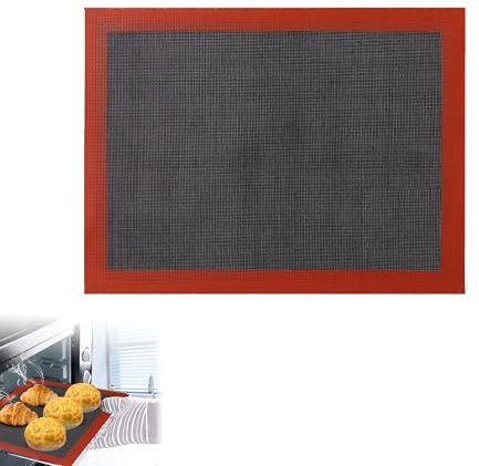 1 Pc Silicone Baking Mat Non-Slip Washable Silicone Baking Sheets BPA Free Reusable Baking Sheet for Oven Nonstick Bread Mat for Cookies Macarons Bread and Pastry