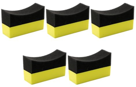Jingyash Aplicador para Brillo De Neumáticos,Juego De Almohadillas Aplicadoras para Cera Y Abrillantador De Neumáticos | Espuma Pulidora Estropajo Acondicionador Cera Reutilizable para Sellador Y De