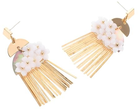 LRXIYODE Boucles D'oreilles Pendantes à Pompons Ethniques Dorées, Style Chinois Vintage, Bijoux Légers pour Femmes, Accessoire Élégant pour Fêtes et Occasions, Longueur Moyenne