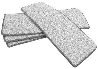 BEBEMOKO 4pièces Lingettes Microfibre pour Balai Plat Recharges de Serpillière Lavables Compatibles Balais à Franges Nettoyage Sec et Humide Surface Large Efficacement