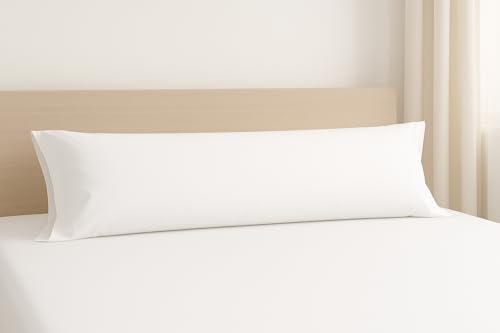 Inhabitopia Funda Almohada 135 cm Blanca, Algodón y Poliéster