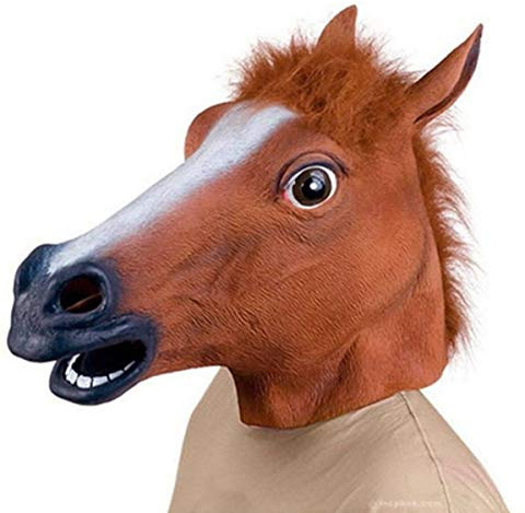 Culnflun Horse Mask Party Dress Up, Halloween Funny LaTex Horse Head Masks For Adults Men Masquerade