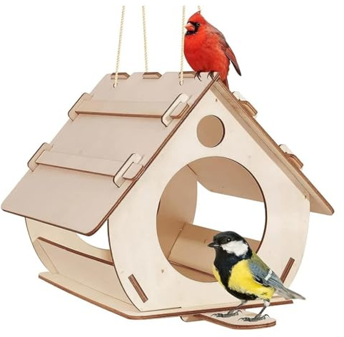 Nistkasten Vogelhaus aus Holz for Aufhängen, for draußen, DIY, dekorative Nistkästen for Schwalben, Finken, Eichhörnchen, kleine Vögel, Tiere(16x10x13CM)