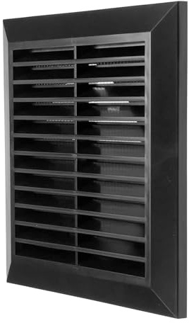Repa Market 125 mm Tumble Dryer Vent Cover - Black Plastic Wall Vent Cover with Mesh and Louvers - Durable External/Internal Exhaust Grille for Bathroom, Kitchen, Garage - Air Vent Covers for Walls