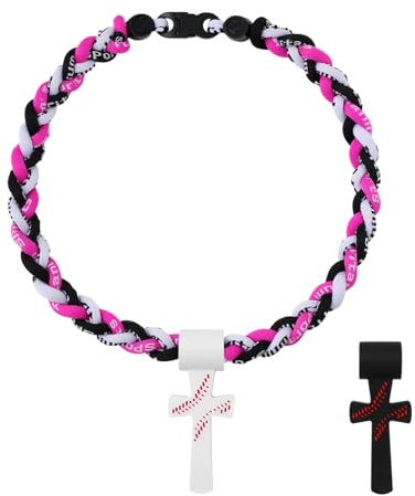 Flongo Collier de baseball pour garçon - Triple corde Tornado - Chaîne de sport avec pendentif en croix - Bijou de baseball inspiré pour enfants de 8 à 12 ans (I CAN DO ALL THINGS PHL 4:13)