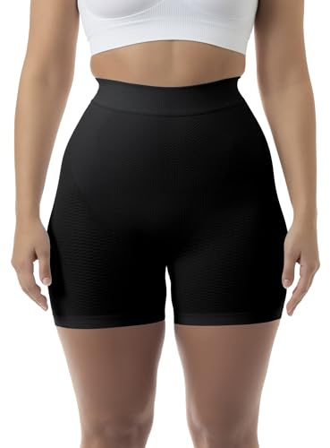 Farmacell 302 (Black, M/L) Shorty Femme Anti-Cellulite Massant 3D, Effet Push-Up et Ventre Plat, Made in Italy