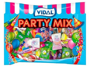 Vidal Golosinas. Surtido de chuches para celebraciones. Mix de chuches envuelta individualmente. Bolsa 400 Gramos