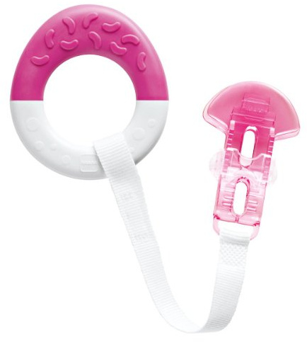 MAM Beißring Starter&Clip Baby-Zahnpflege, rosa