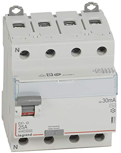 411660 Legrand Interrupteur Différentiel Tétrapolaire 25a Type Ac 30ma - 4 Modules