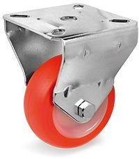 Roulette fixe diamètre 60 mm roue polyuréthane rouge - 70 Kg