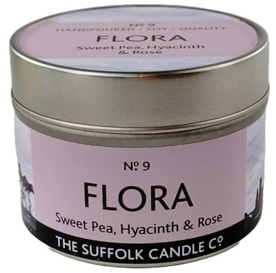 FLORA - Sweet Pea, Hyacinth and Rose - handmade soy candle - 100g