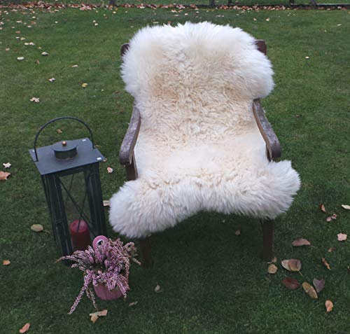 Felltrade merino, fårskinn, päls, äkta, stor 140–150 cm, vit, ekologisk garvning