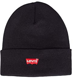 Levi's Herren Red Batwing Embroidered Slouchy Beanie Strickmütze, Schwarz (Regular Black 59), One Size (Herstellergröße: UN)
