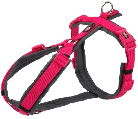 TRIXIE Premium Trekking Geschirr, S: 36-44 cm/15 mm, Fuchsia/Graphit