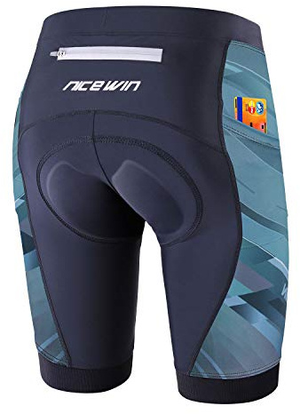 NICEWIN Biker Shorts for Women Padded Cycling Tights High Waist Riding Short Leggings Gray