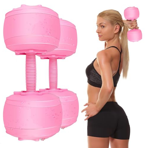 DEIRIS Mancuernas de Agua 1~6 KG/Par, de Viaje, Juego de mancuernas ajustables,de yoga, para Ejercicios Aeróbicos, pérdida de peso