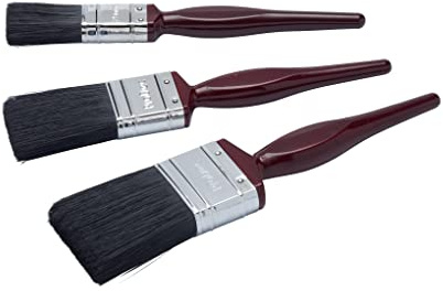ProDec Contractor 3 delar All Purpose Mixed Bristle Paint Brush Set för en jämn finish vid målning med emulsions-, glans- och satinfärger på väggar, tak, trä och metall - Innehåller 1, 1,5, 2 penslar