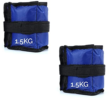 FFitness Gewichtsmanschetten für Handgelenke und Knöchel (2 x 1,5 kg) Handgelenkbandagen mit verstellbarem Gurt für Sport Fitness Aerobic