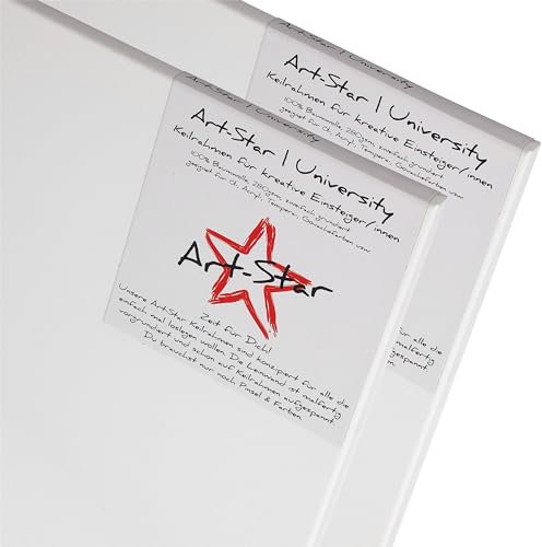 Art-Star 2X KEILRAHMEN 70x120cm | Leinwände auf Keilrahmen 70 x 120 cm | 100% Baumwolltuch ±280gsm zweifach grundiert, malfertige bespannte Keilrahmen mit Leinwand