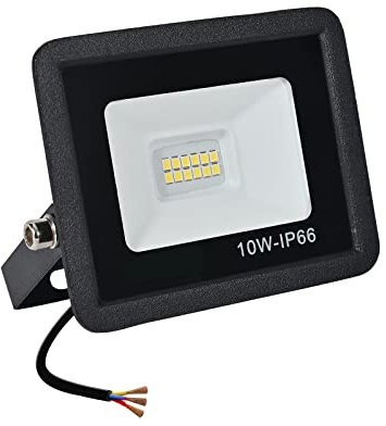 treoir Faretto LED da Esterno 10W, Luce di Sicurezza 1000LM, Proiettore da Esterno 6000k IP66 Impermeabile Per Giardino, Garage, Parcheggio, Cantiere ecc (Bianco Freddo, 10W)