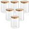 gouveo Lot de 6 bocaux à provisions 500 ML en Verre borosilicaté carré avec Couvercle - Bocal de Conservation à remplir - récipients en Verre, boîtes en Verre, boîte à provisions
