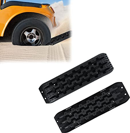 YARDIN 2 Stück Recovery Board,Sandbleche Anfahrhilfe Sandbleche Offroad,für Geländewagen PKW LKW,Rutschfester mit Tragegriff (Schwarz)