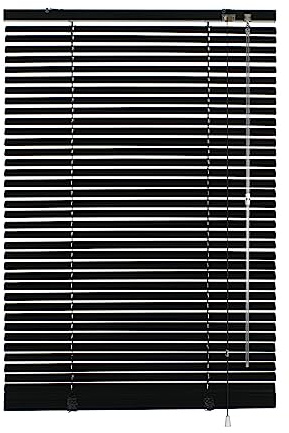 GARDINIA Persiana Veneciana de Aluminio para Montaje en Pared y Techo, Color Negro, 70 x 175 cm