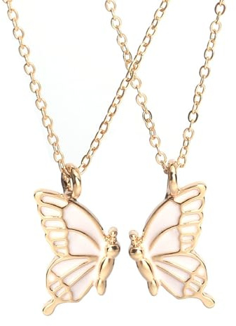 Collana dell'Amicizia Set per 2 Donne Ragazze BFF Collana Ciondolo Gioielli Farfalla, Collana dell'Amicizia, Regali per Amici, Gioielli Personalizzati