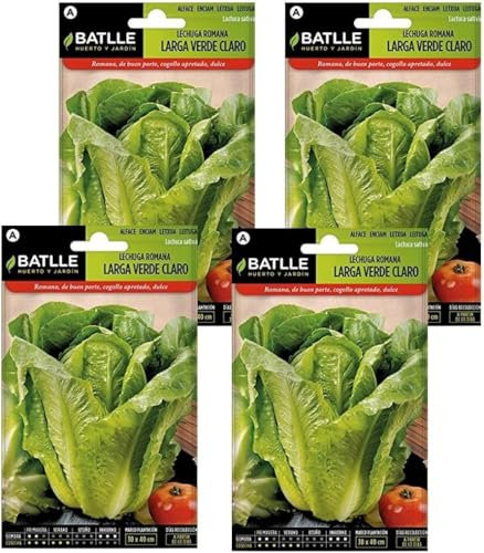 Pack 4 Semillas de lechuga larga verde rubia Semillas Batlle