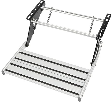 soudesileim Wohnmobil Trittstufen Klappbar, Single Step, 54 * 61cm Aluminiumlegierung RV Step Entry, Wohnwagenleiter Für Wohnmobile, Reiseanhänger, LKW