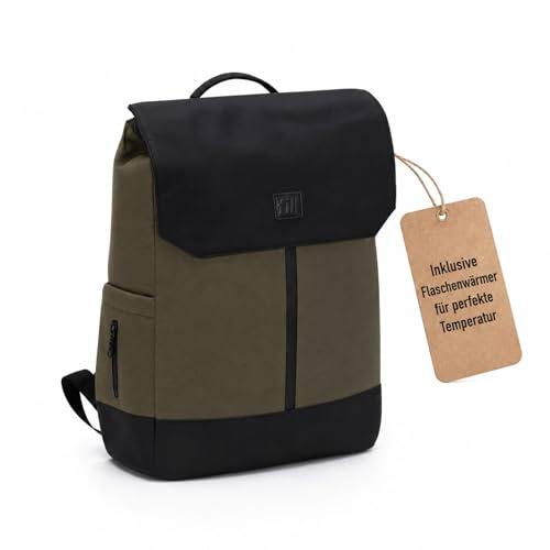 FILL Baby Wickelrucksack Exklusiv, Mama Rucksack | Mit Flaschenwärmer & Wickelunterlage, große Babyreisetasche für unterwegs
