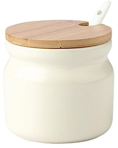 Sugar Bowl, Ceramic Sugar Bowl with Lid and Spoon Tea Coffee Sugar Pot Salt Storage Jar for Coffee Bar, Restaurant, Home, Kitchen
