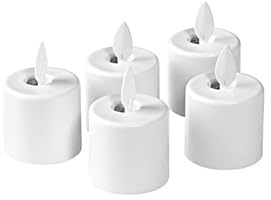 DUNI LED Set Moving Flame, wiederaufladbar, Warm White, 5 Stück, Ersatzteil 38 x Ø 36 mm 25 Std. Weiß