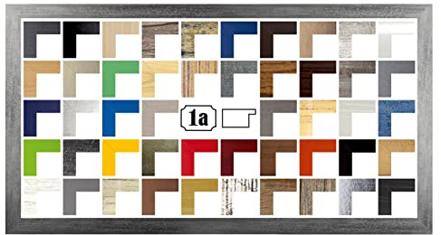 Multicolore Bilderrahmen Posterrahmen Puzzlerahmen 38x98 cm Grau Gewischt 98x38 cm mit weisser Rückwand und klarem Acrylglas