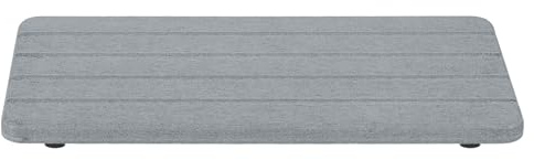 uxcell Water Absorbent Diatomite Coasters,1 PCS 8.66 x 4.33 - Water Absorbing Stone Tray with Grooves for Plants and Cosmetic Bottles, Soap Dish (Dark Gray)