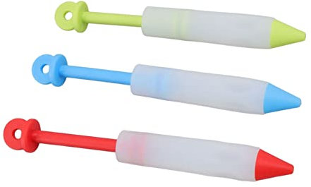 3 Set Cake Decorating Pen Tool Kit Cake Writing Tools Food Grade Silicone Detachable DIY Cake Icing Pen with 12 Patterns for Food Writing