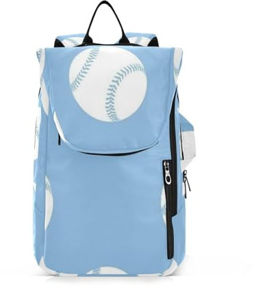 Amooorous Tennis-Rucksack für Damen und Herren, leicht, Blau und Weiß, Baseballschläger mit 3 Schlägern, für Tennis, Badminton, Racketball