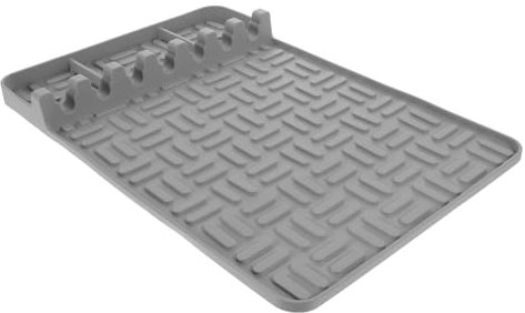 VINTORKY Silikon Grillmatte Seitenablage Mit Fächern Hitzebeständige Grillunterlage Für Gasgrill Wiederverwendbare Küchenarbeitsplatten-Matte Multifunktional Für Outdoor Grill Und Grillwerk