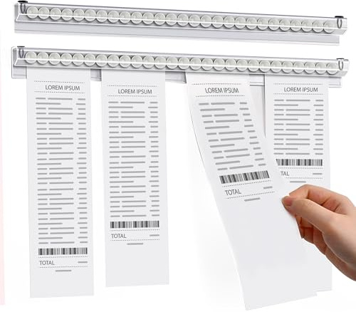 Bonhalter, Bonleiste Gastronomie, Notizleiste Klemmleiste, 2 Stück Zettelhalter Bonleiste Gastronomie Selbstklebend, Tab Grabber Selbstklebend Bon Klemmleiste für Bar Büro Bestellung Ticket (40cm)