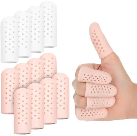 XYTAHDM Lot de 12 Protège-Doigts en Silicone,Protection du Pouce,Protège Doigts en Gel Respirant,Protection du Bout Des Doigts,pour Déclencher les Doigts Fissuration des Doigts,Arthrite des Doigts